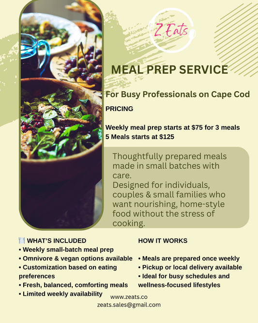 Z Eats Weekly Meal Prep for Individuals and Families